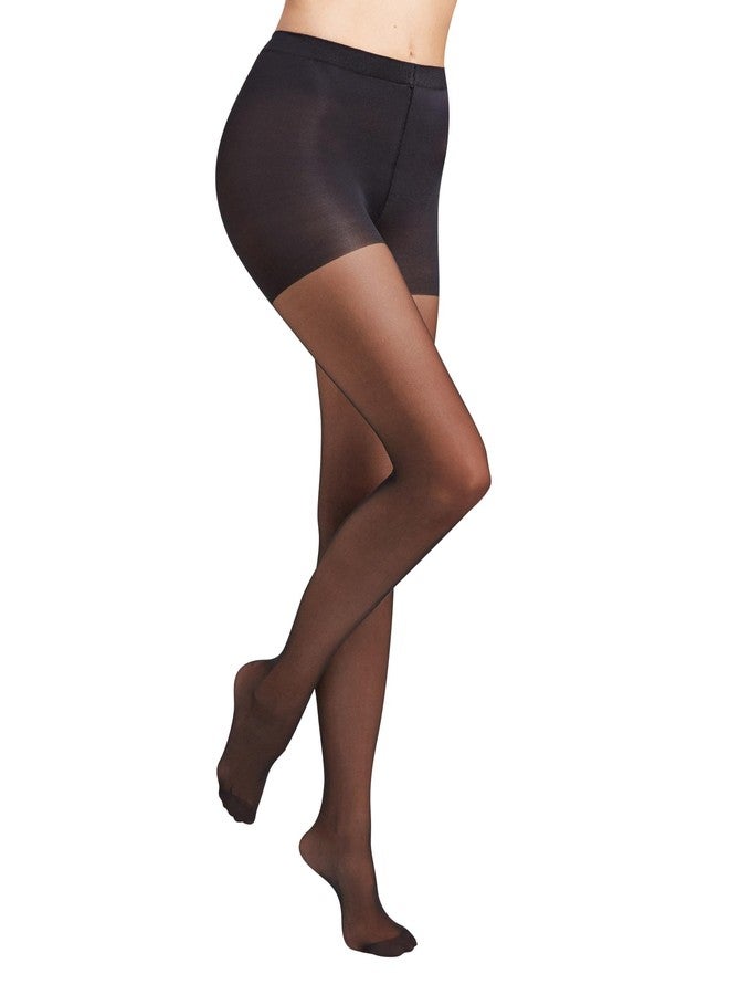Wolford Individual 10 Tights For Women Sheer Shaping Pantyhose Reinforced Panty Shadow Toe Soft Waistband for All-Day Comfort Black Black Medium - Image 1